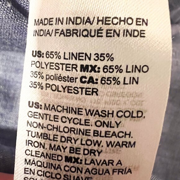 Chicos chambray denim Linen Blend Button Seam Maxi Dress size 2 - Picture 10 of 11
